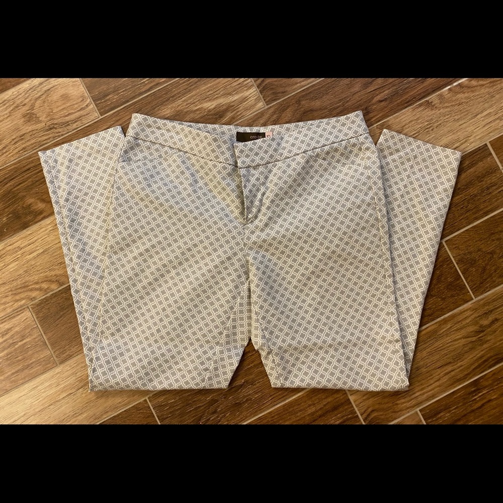 Crosby Gray/White Design Pants Size 10